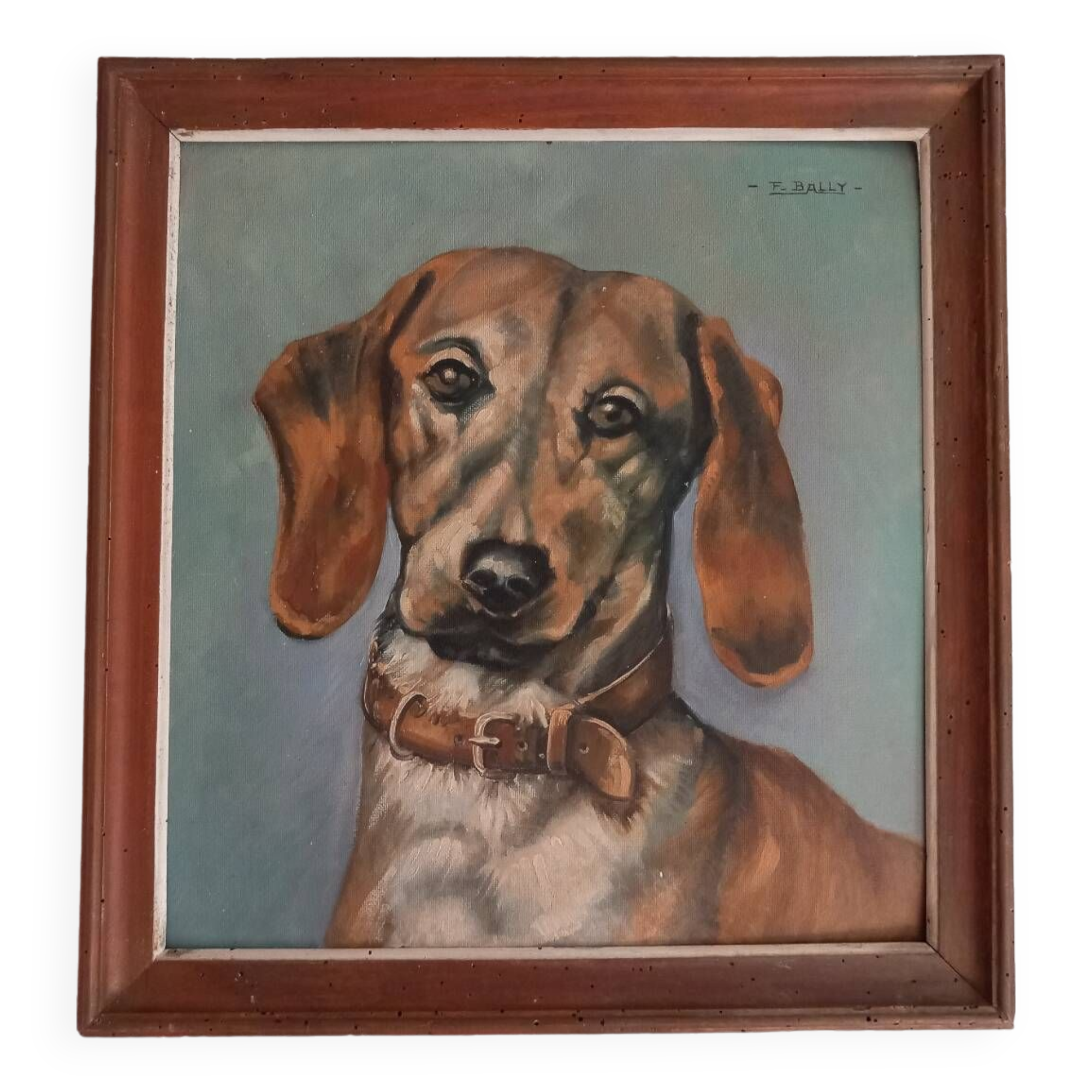 Old painting dog portrait
