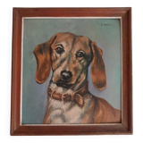 Old painting dog portrait