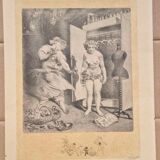 Lithograph in BE by Alphonse Willette: "Fashion fitting spring 1917" (L'avarice)