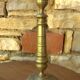 Pair of French neoclassical brass candlesticks, 19th century, 12x29cm