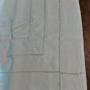 Old linen linen sheet triple row of days and embroidery peas 225 X 315 cm