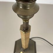 lampe de table Art déco unique en laiton et bois, Allemagne années 1930