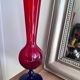 Red and blue blown glass soliflore vase - Murano style - 29 cm
