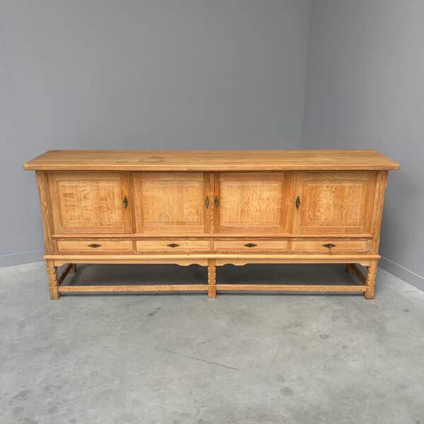 Solid oak sideboard by Henny Kjaernulf, 1960s