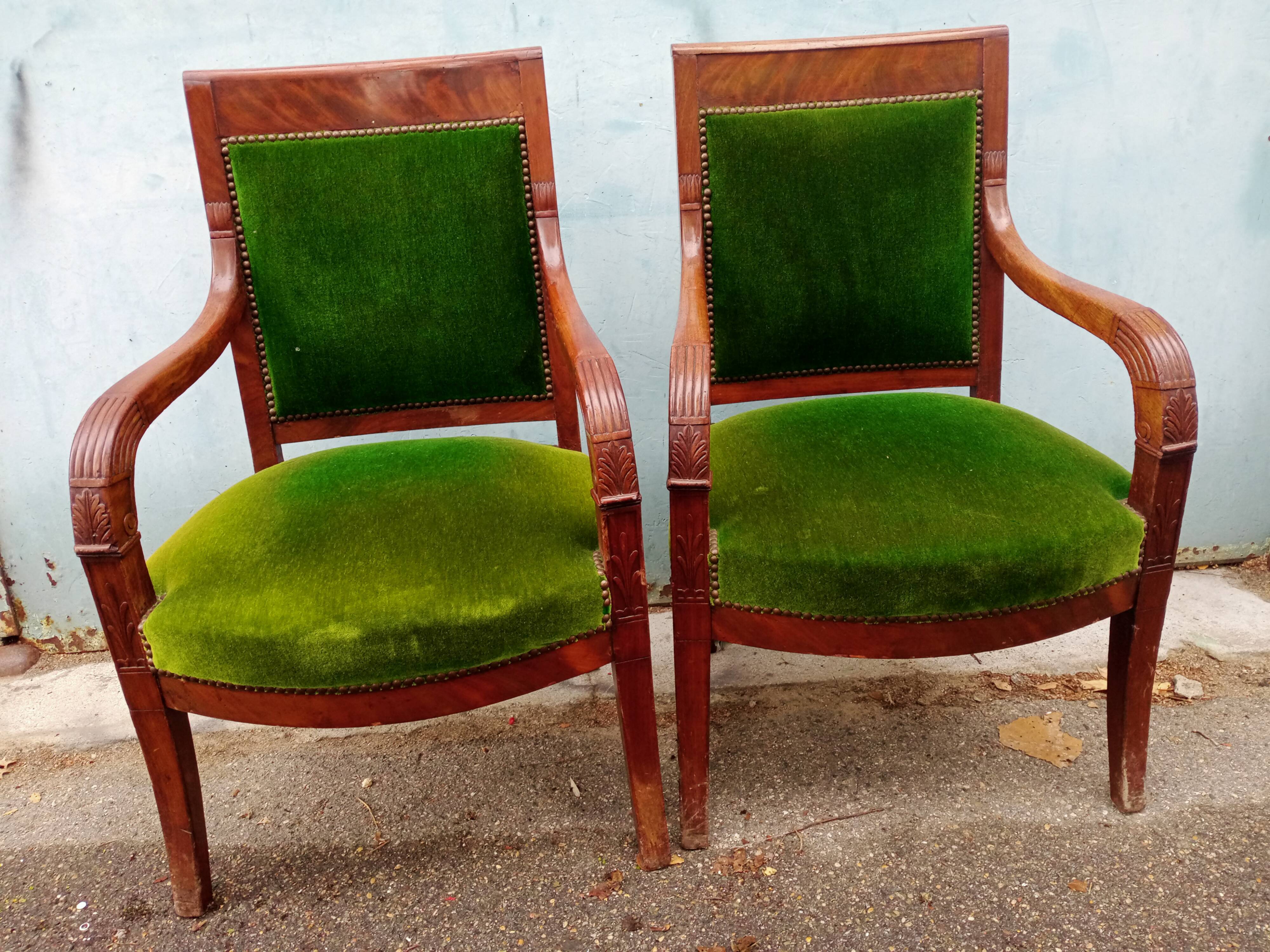 Pair of armchairs period resrauration