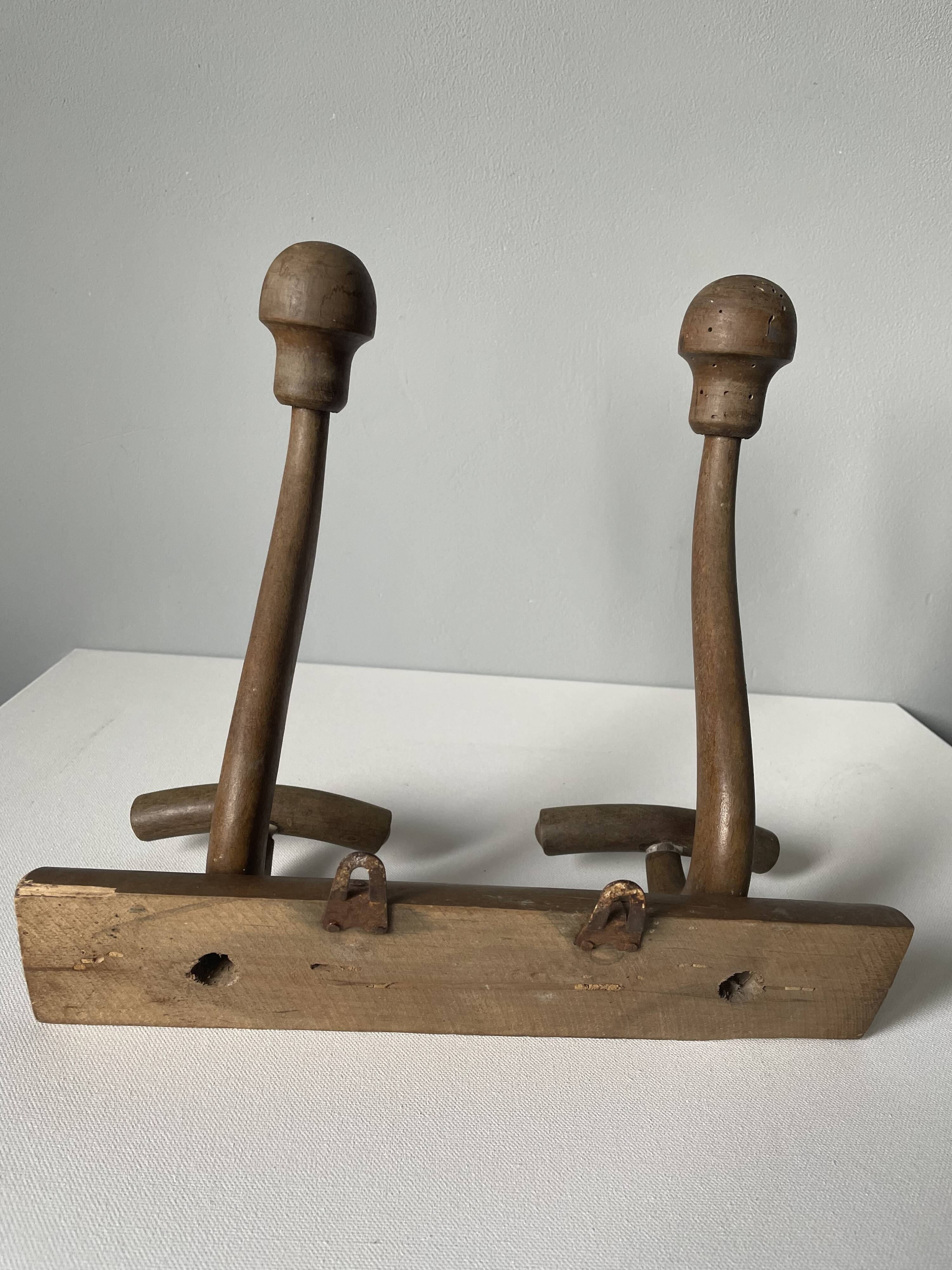 Wooden wall coat rack circa 1900