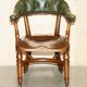 Victorian captain's chair in mahogany and leather