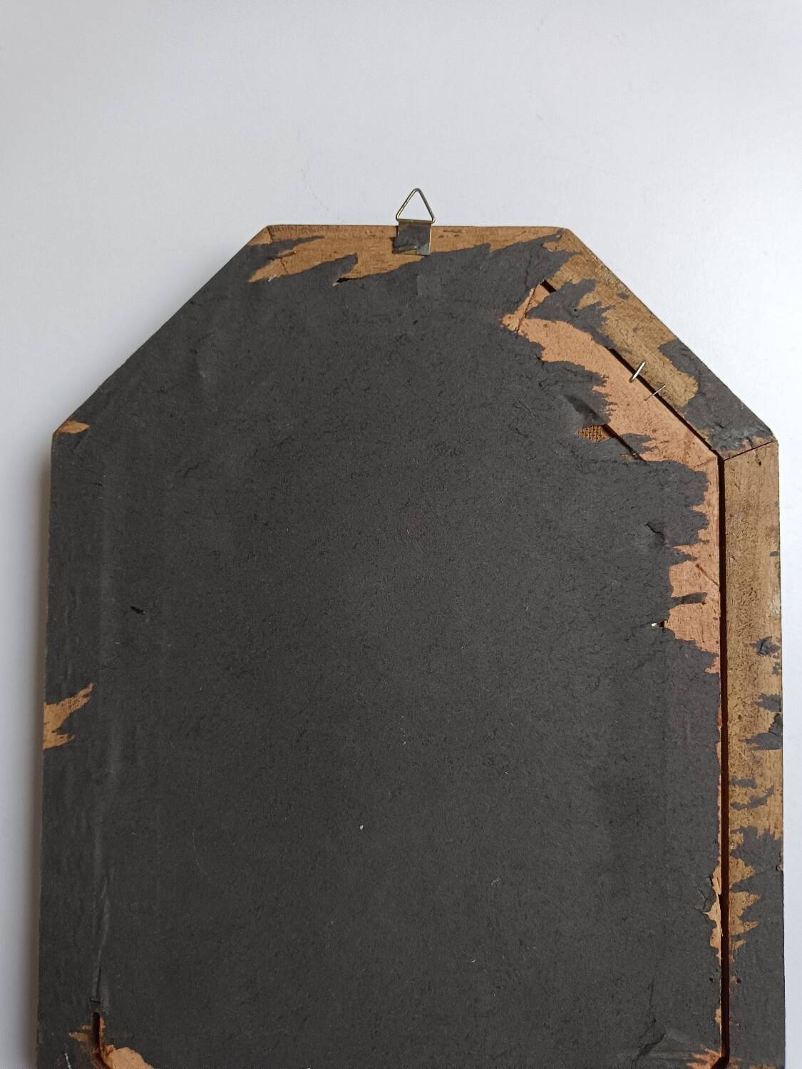 Old octagonal frame lithograph flower plant