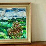 Original mid-century oil on canvas – "Landscape Pattern"