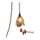 Hanging pendant light thick transparent draped and amber glass, vintage