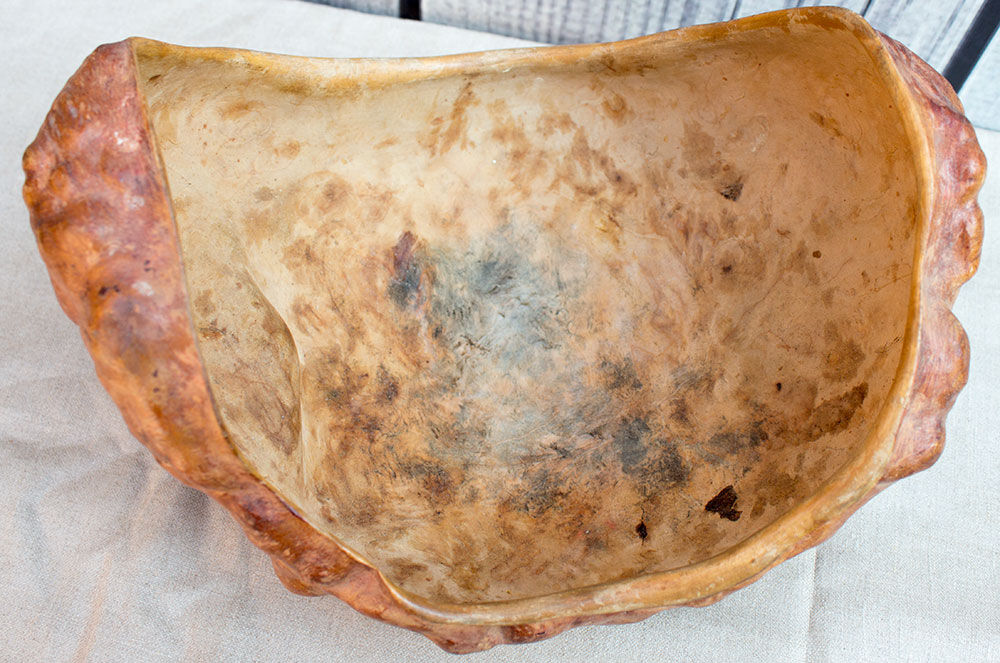 Old wooden bowl of Suede Lapland 25 cm wide