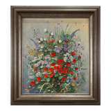 20th Century Baroque Still Life with Flowers by Roger Remmerie, Belgium