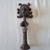 Scepter decorated with a female figure in wood and brass