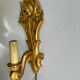 Pair of vintage gilded wood electric wall sconces