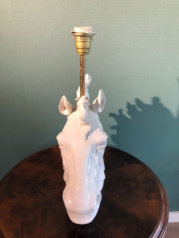 Lampe en céramique tête de cheval années 70