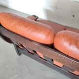 Brazilian brutalist leather sofa