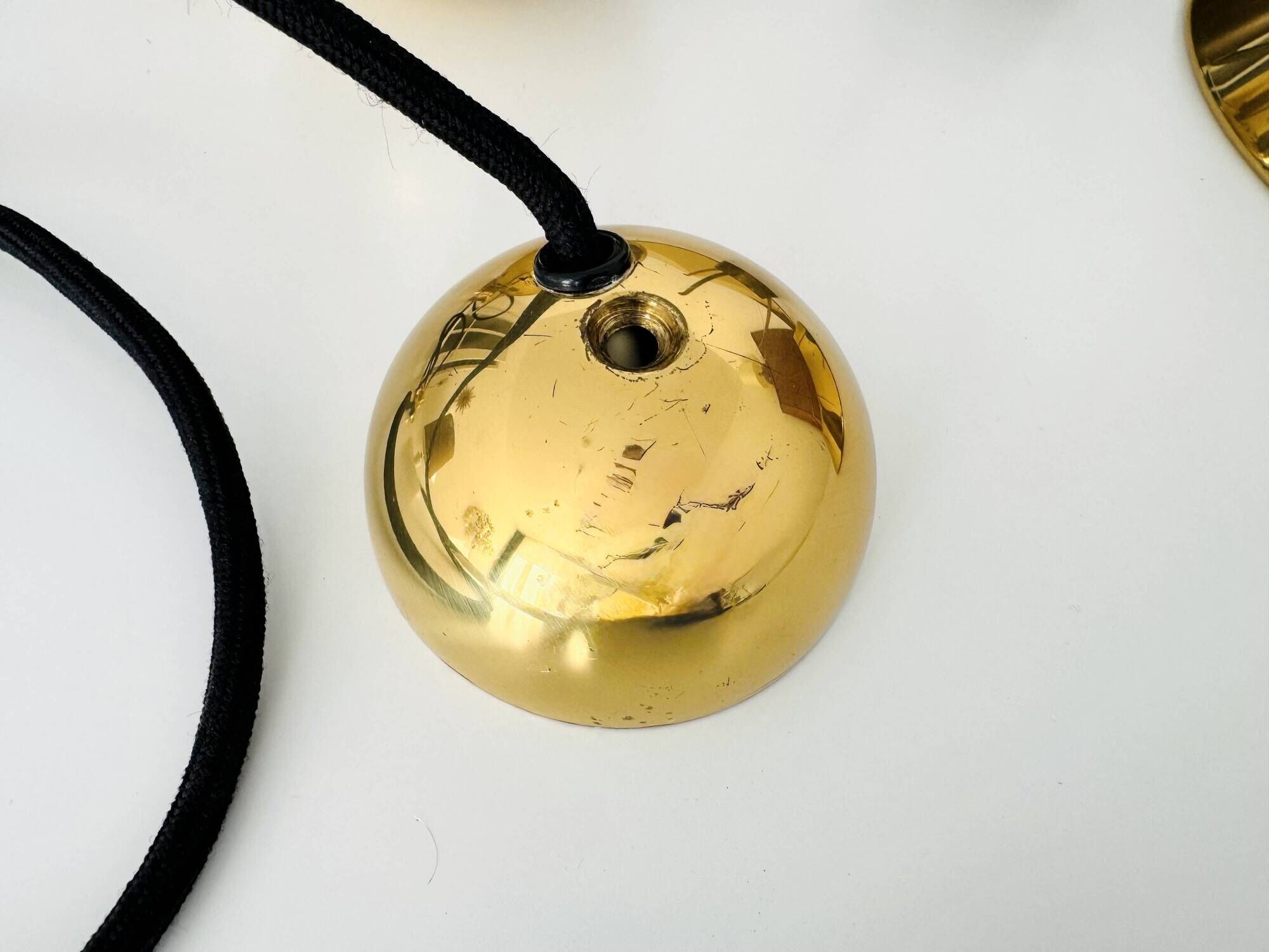 Adjustable Brass Keos Pendant Lamp with Counterweight by Florian Schulz
