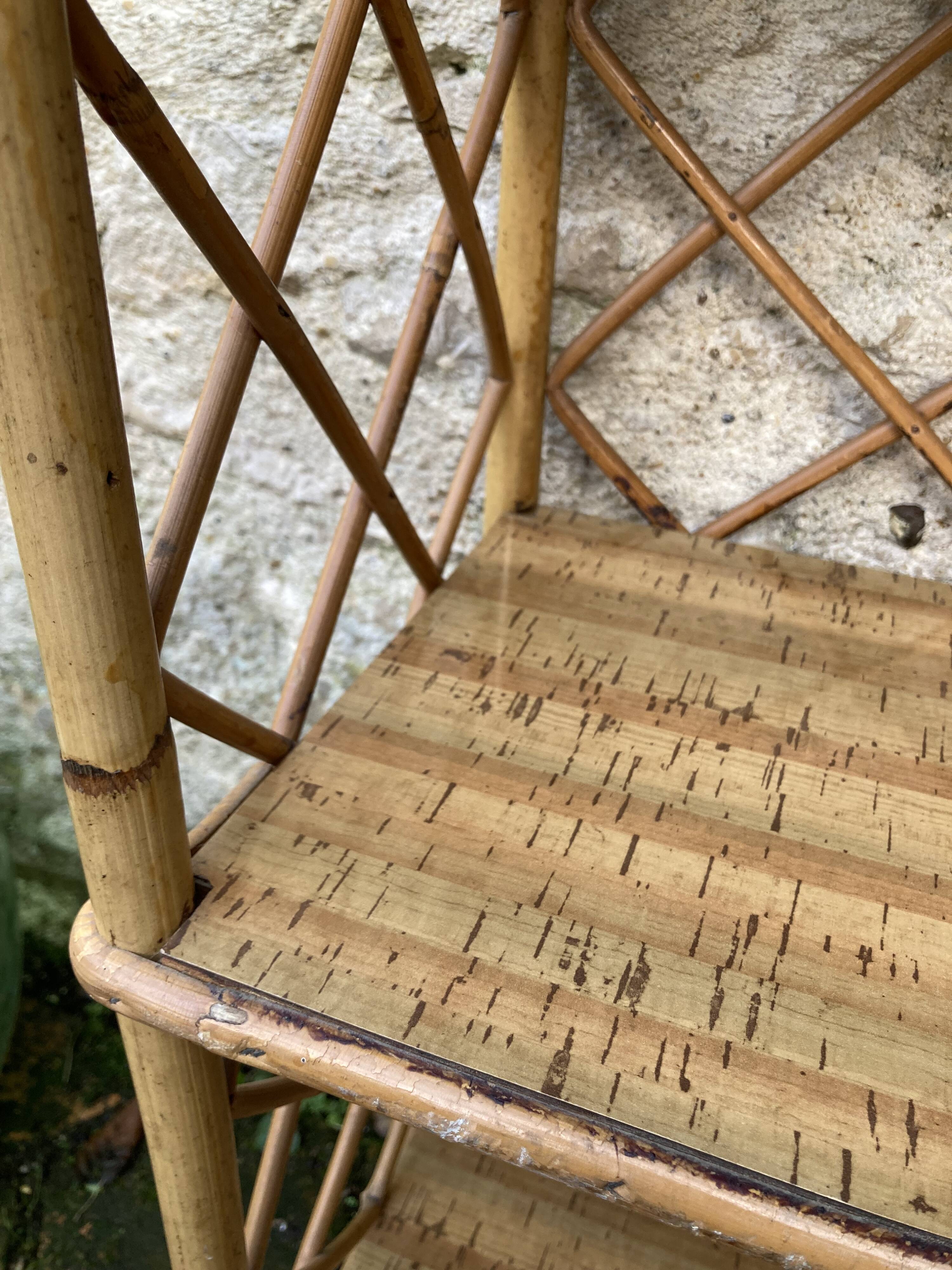 Vintage rattan shelf