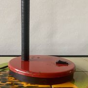 Vintage red and black metal desk lamp