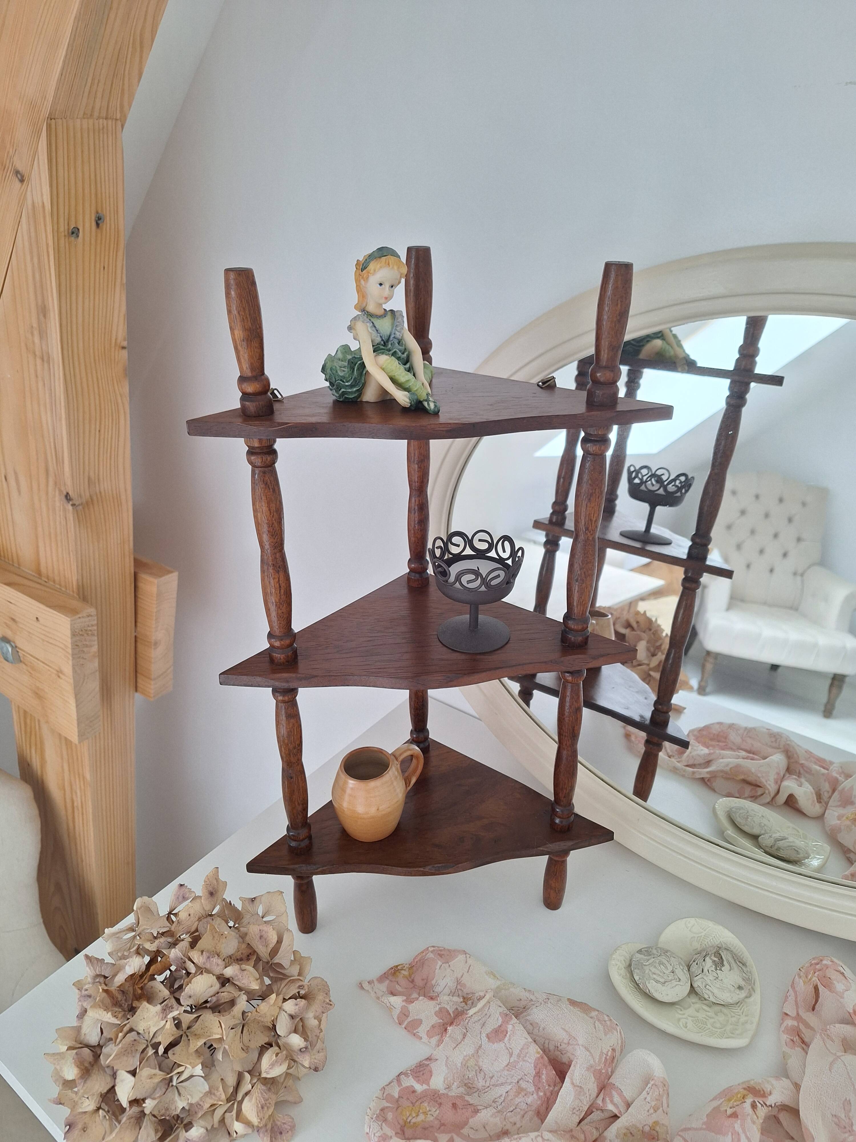 Vintage wooden corner shelf