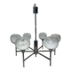 Lustre Space Age with 6 chrome arms and opalised globes in the style of Gaetano Sciolari.