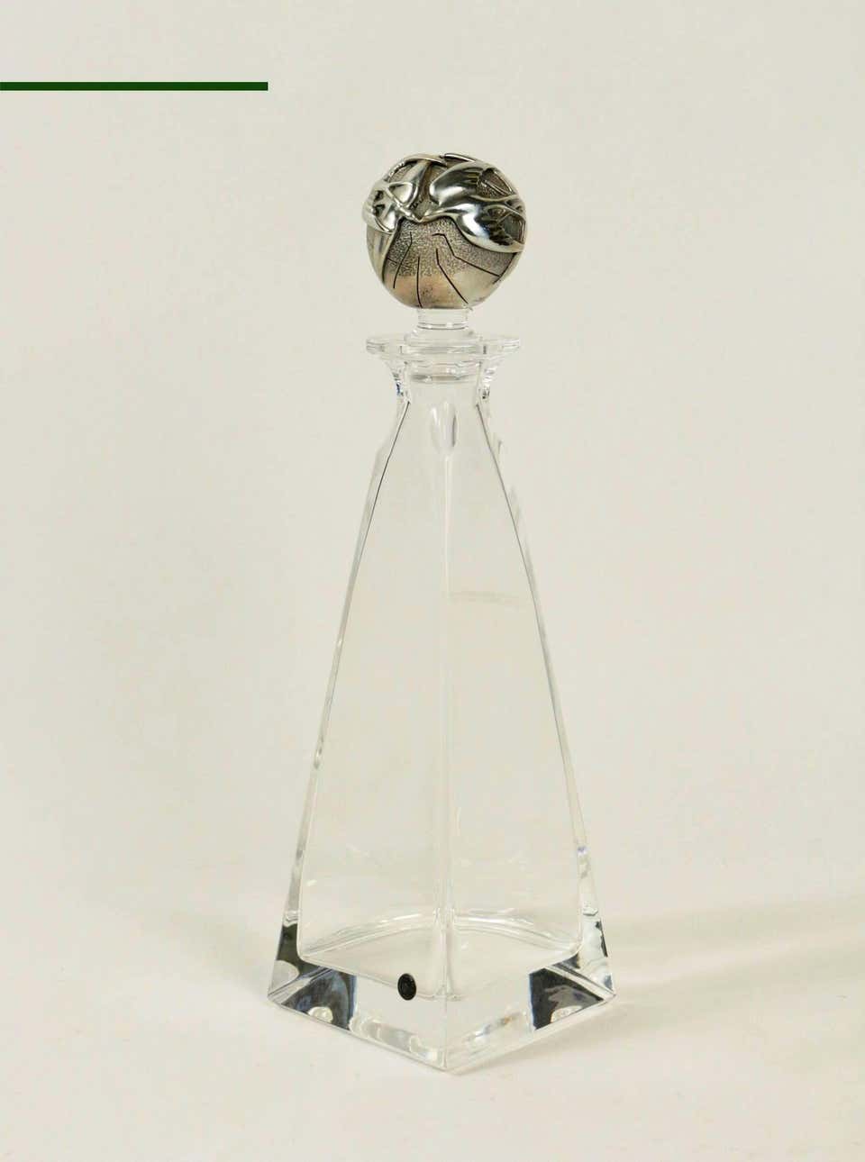 Glass and silver carafe by Ottaviani, Italy, 1970s