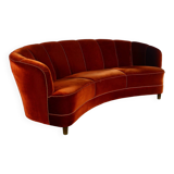 Art deco cabinetmaker banana sofa, 1940s