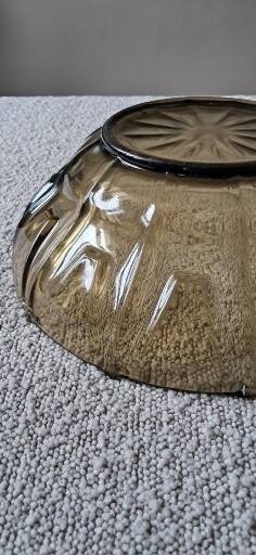 Vintage grey smoke salad bowl