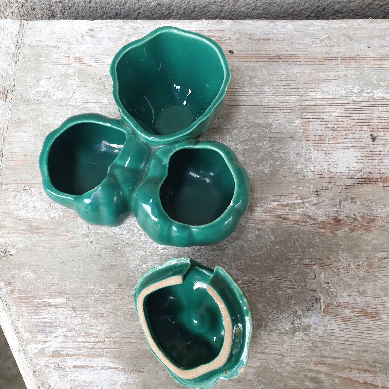 Service ceramic vintage mustards salt pepper