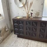 Brutalist sideboard attributed to De Coene, 1970s