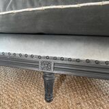 Small gray velvet style bench