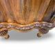 art deco walnut serpentine nightstands, 1920s