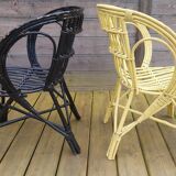 Duo de fauteuils en rotin