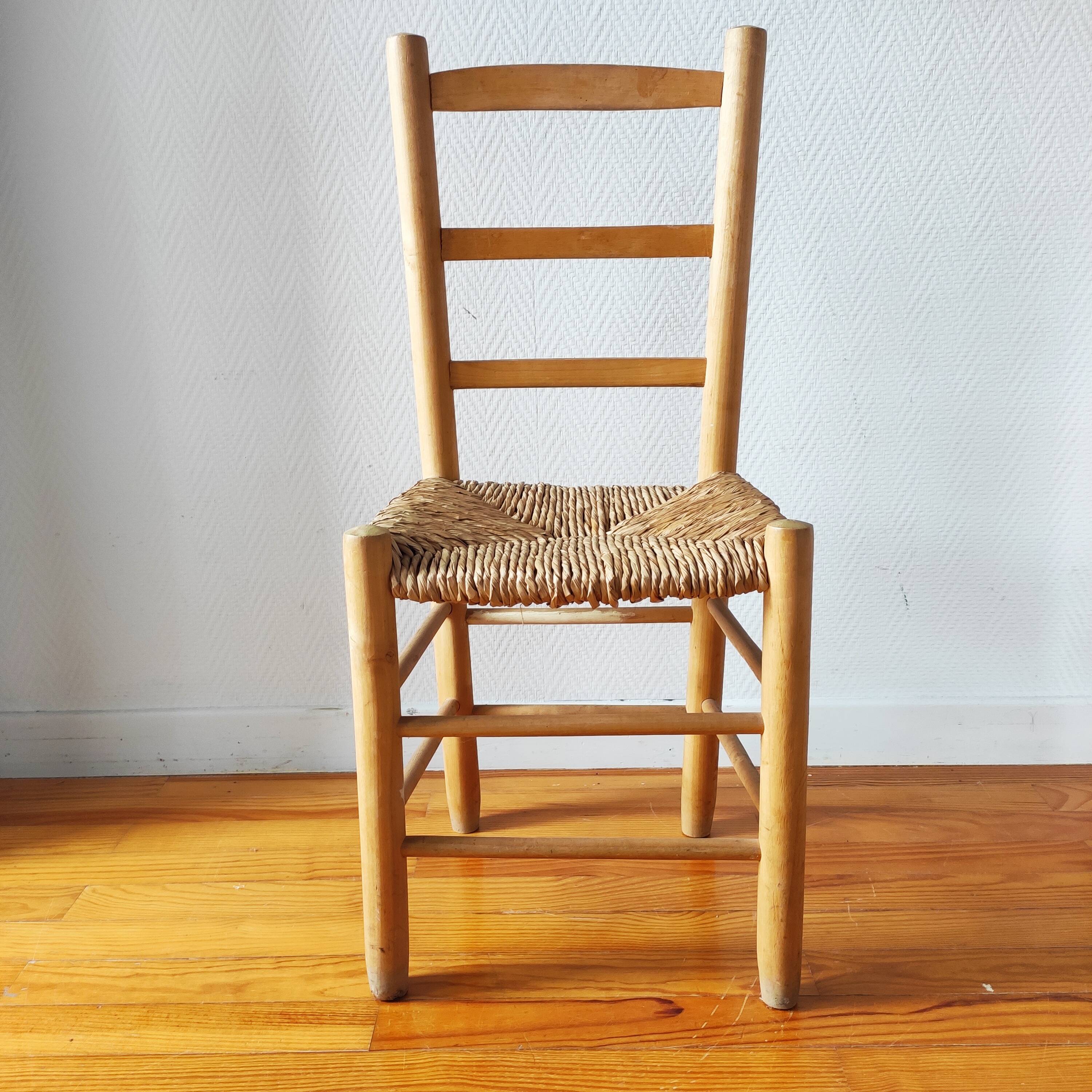 Vintage raw wood chair