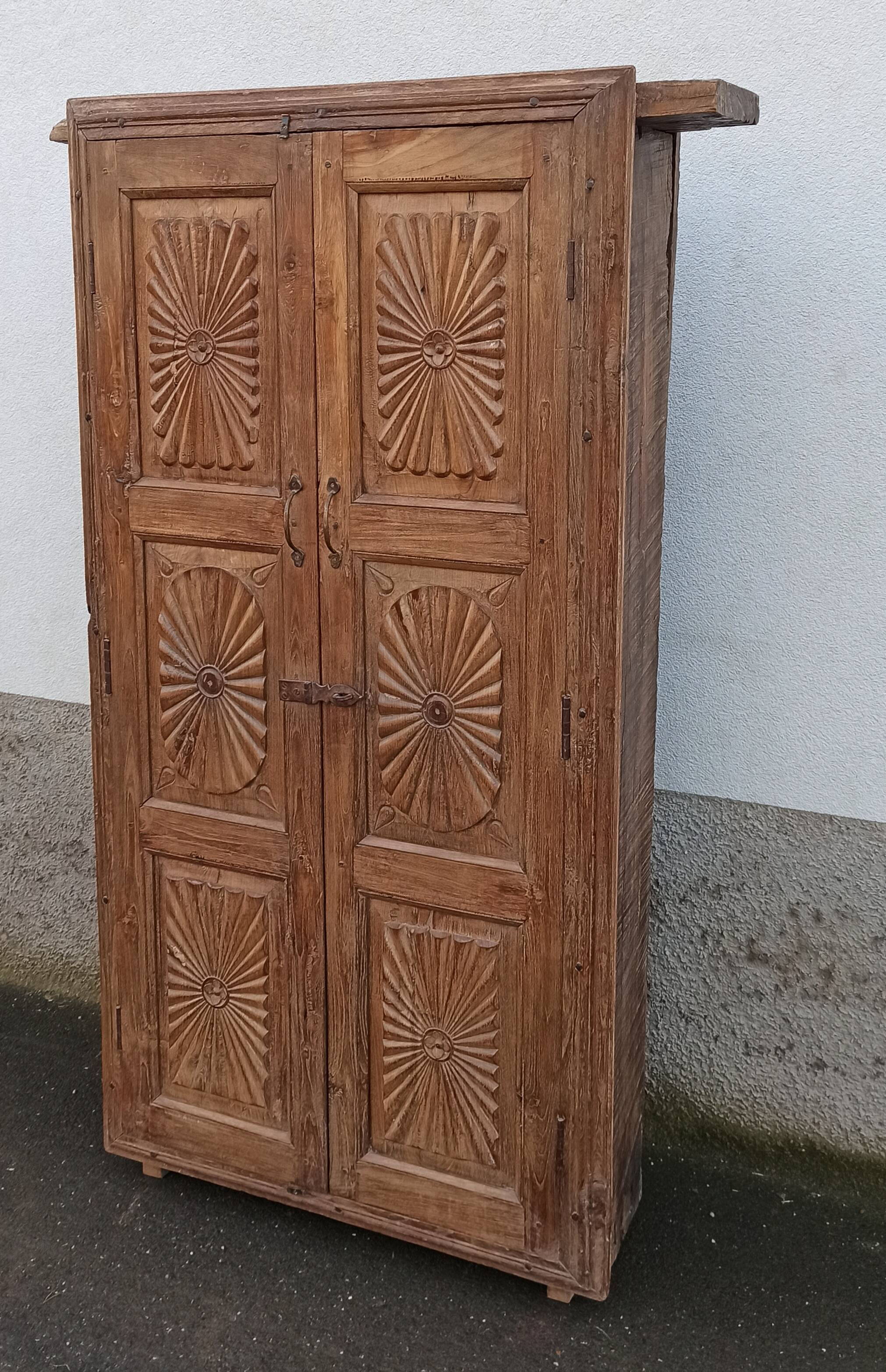 Old built-in wooden wardrobe