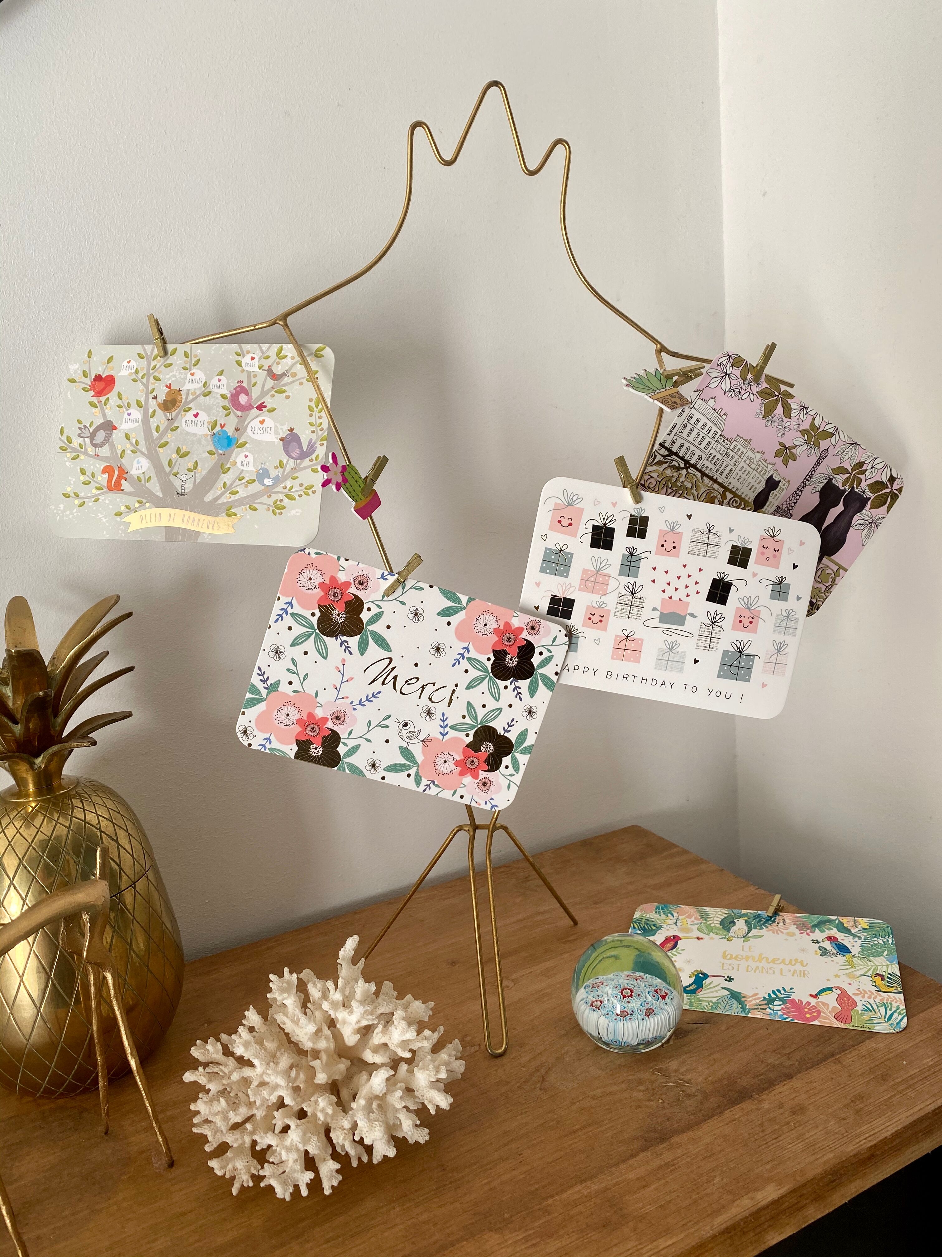 Golden postcard display