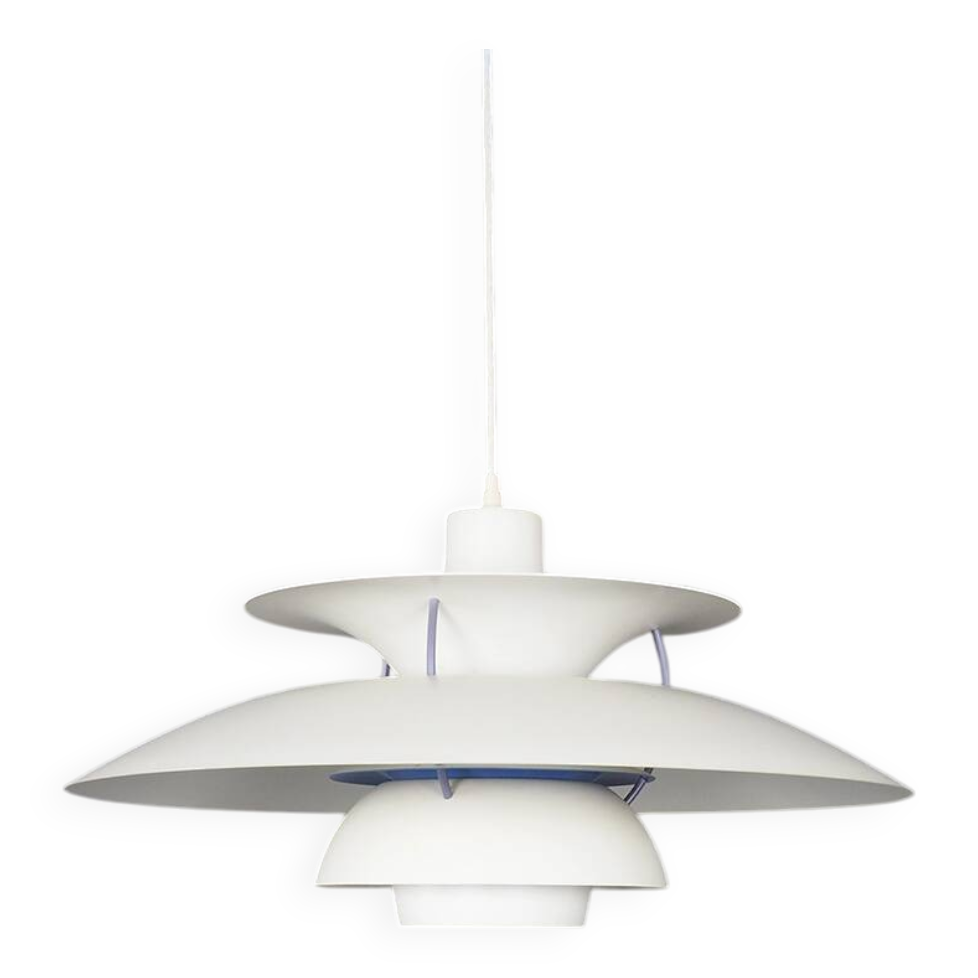 Louis Poulsen PH5 white hanging lamp, 1970s