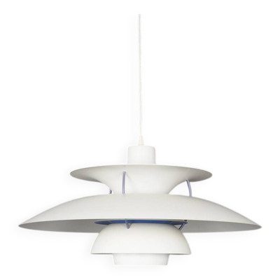 Lampe à suspension blanche Louis Poulsen PH5, années 1970