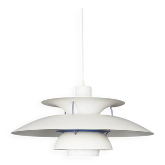 Louis Poulsen PH5 white hanging lamp, 1970s