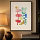 Original abstract painting – coloured organic shapes – 24 x 34 cm
