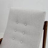 1970s Pair of Rare Oak Armchairs by ULUV, Czechoslovakia