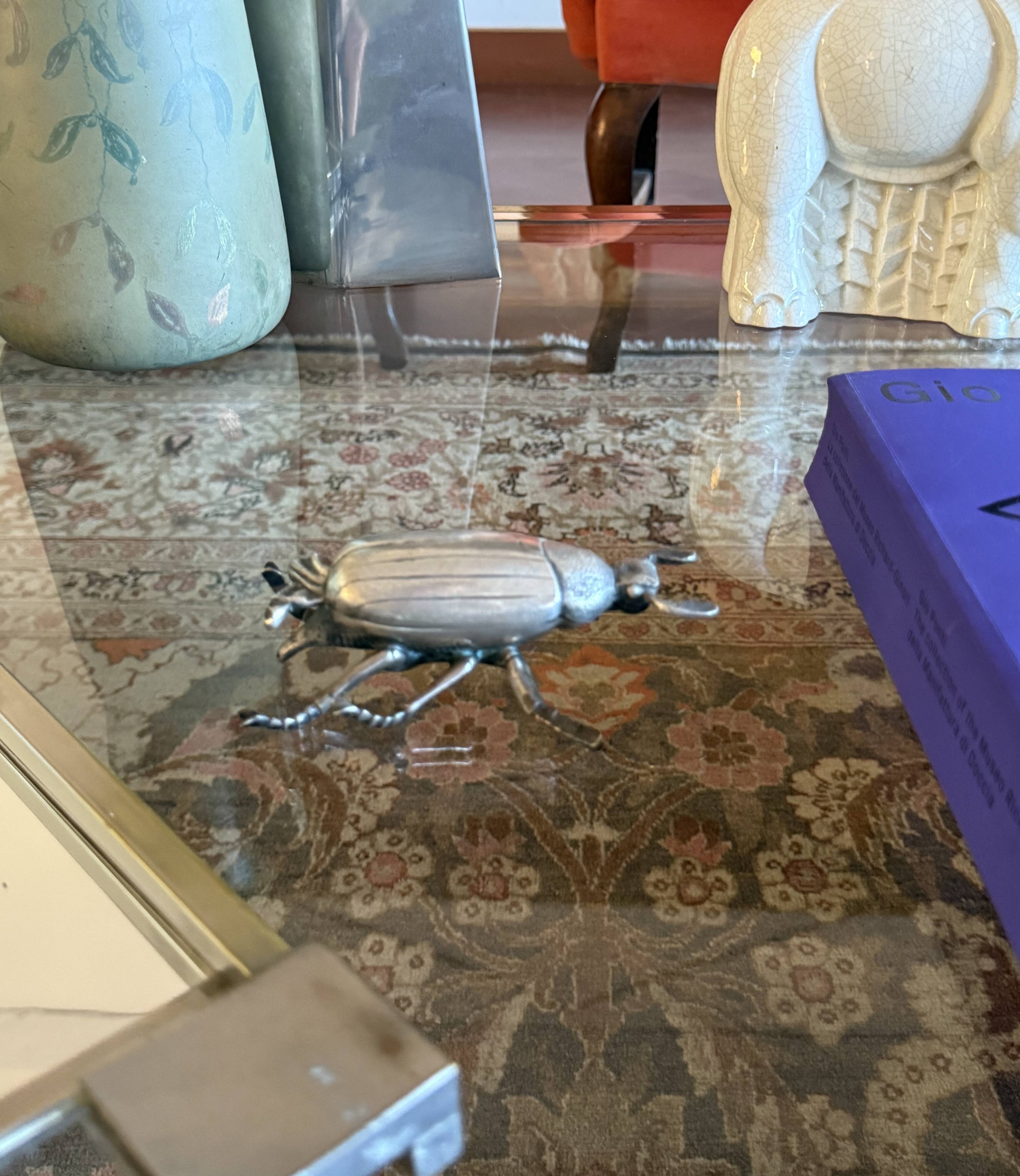 Silver insect shaped ashtray / box, France 1950s