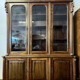 Empire style swan neck bookcase in mahogany / mid 20th century