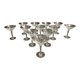 Set of Twelve Crystal Martini Glasses by Christinenhutte, Germany