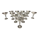 Ensemble de douze verres à martini en cristal de Christinenhutte, Allemagne
