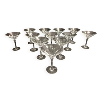 Set of Twelve Crystal Martini Glasses by Christinenhutte, Germany