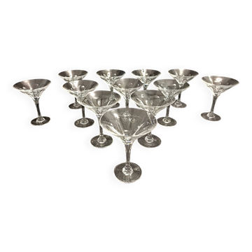 Set of Twelve Crystal Martini Glasses by Christinenhutte, Germany