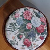 Wicker pouf with cushion