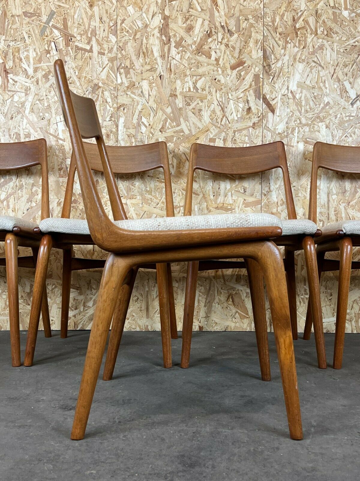 Set of 5 Boomerang chairs Alfred Christensen Slagelse Møbelværk teak 60s 70s