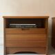 Pair of elm wood bedside tables, France 1950